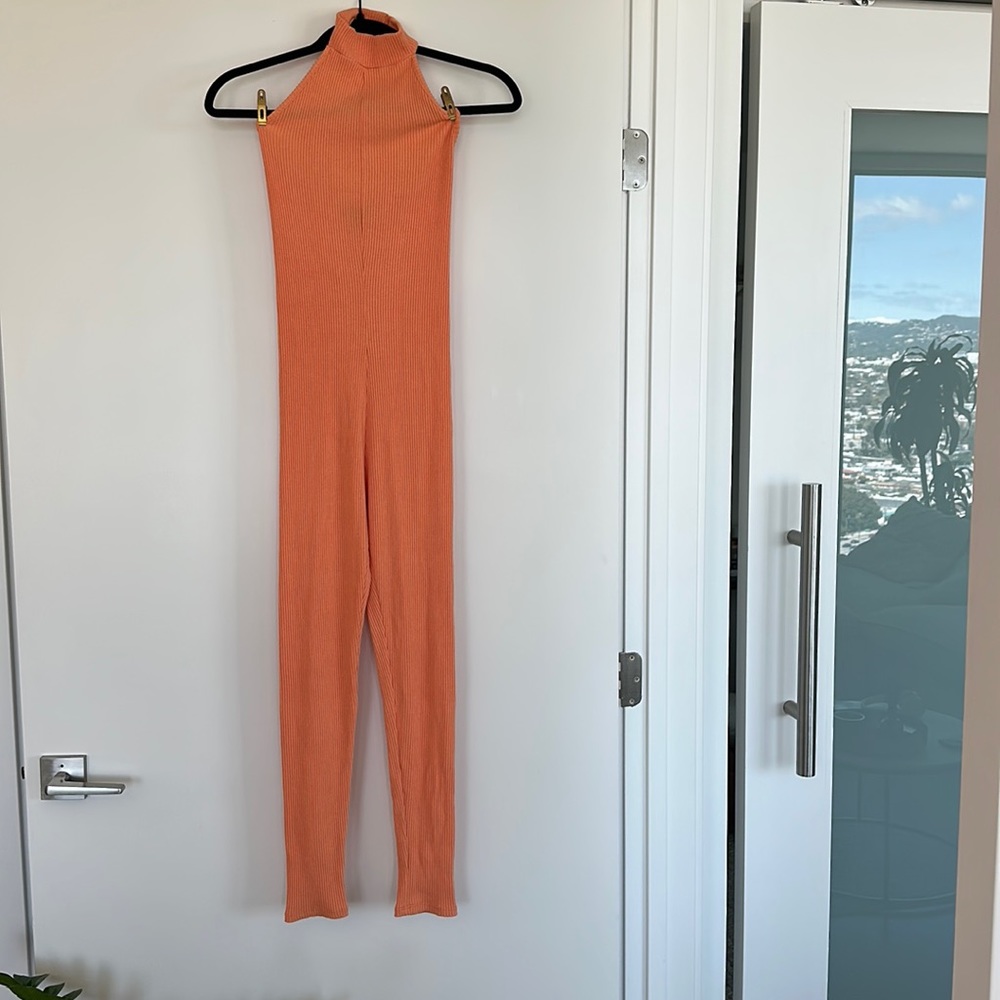 JLUXLABEL Halter Romper in Orange 🍊